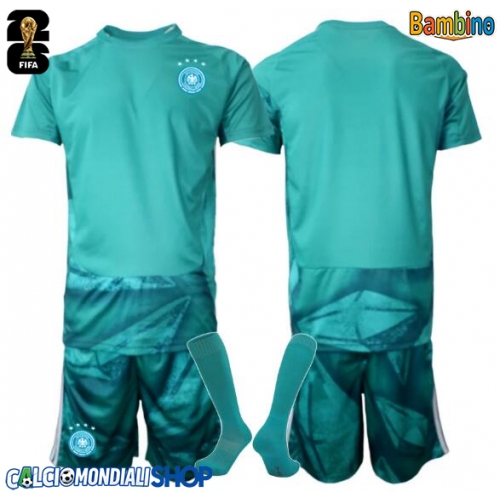 Maglie da calcio Germania Portiere Prima Maglia Bambino Mondiali 2026  Manica Corta + Pantaloni corti)